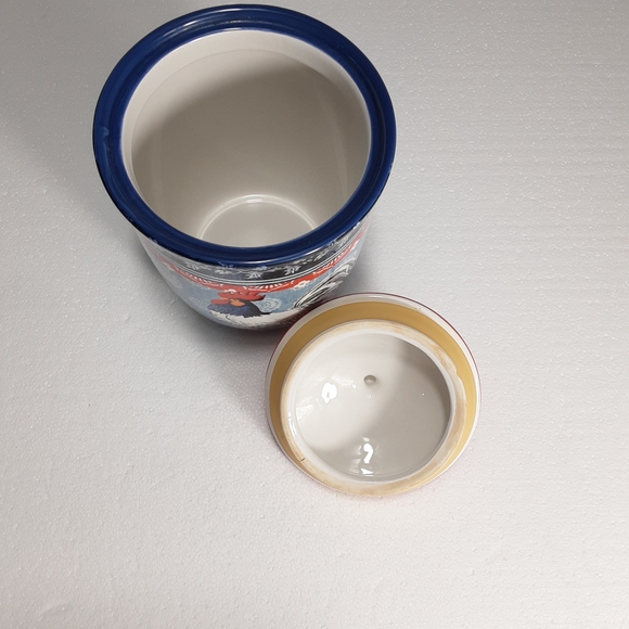 Certified International Blue and Red Rooster Canister Spring - Picture 5 of 9